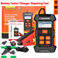 KONNWEI KW520 12V 10A 24V 5A Automatic Car Truck Battery Tester Charger Lead Acid Car Battery Pulse Repair Tool AGM Gel Lithium