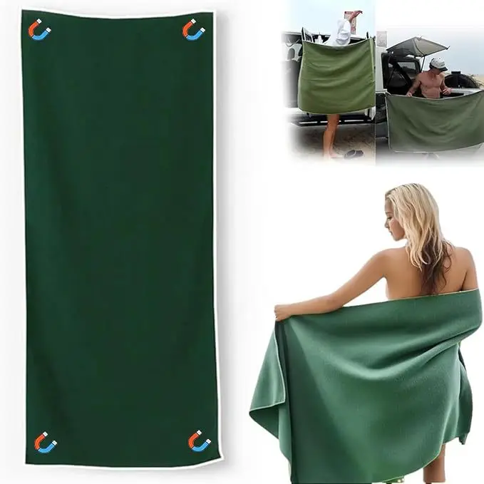 Magnetic Towel Wind Resistant Quick Dry Microfiber Sand Resistant Fabric Lightweight Portable