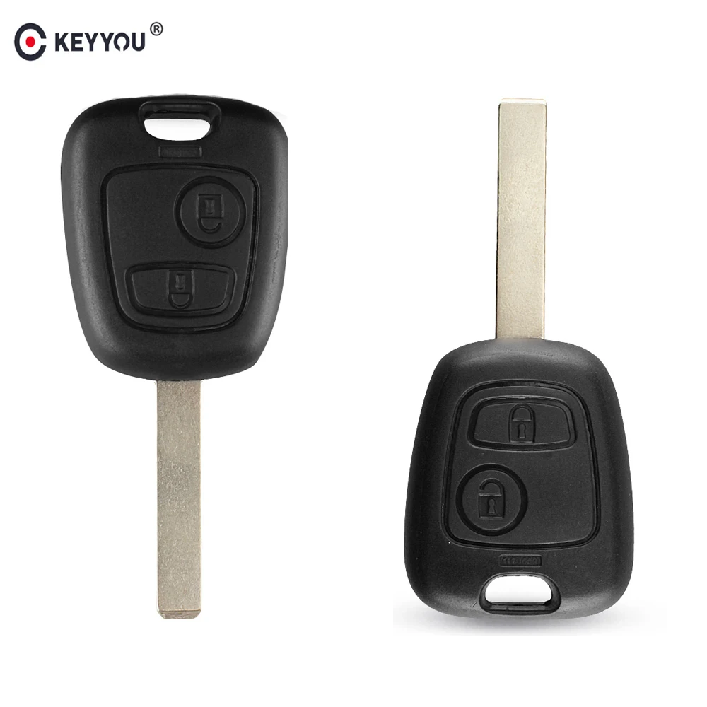 KEYYOU obudowa kluczyka samochodowego etui na pilota 2 przycisk zdalnego osłona Case dla Citroen C1 C2 C3 C4 XSARA Picasso HU83/ VA2/bez grota