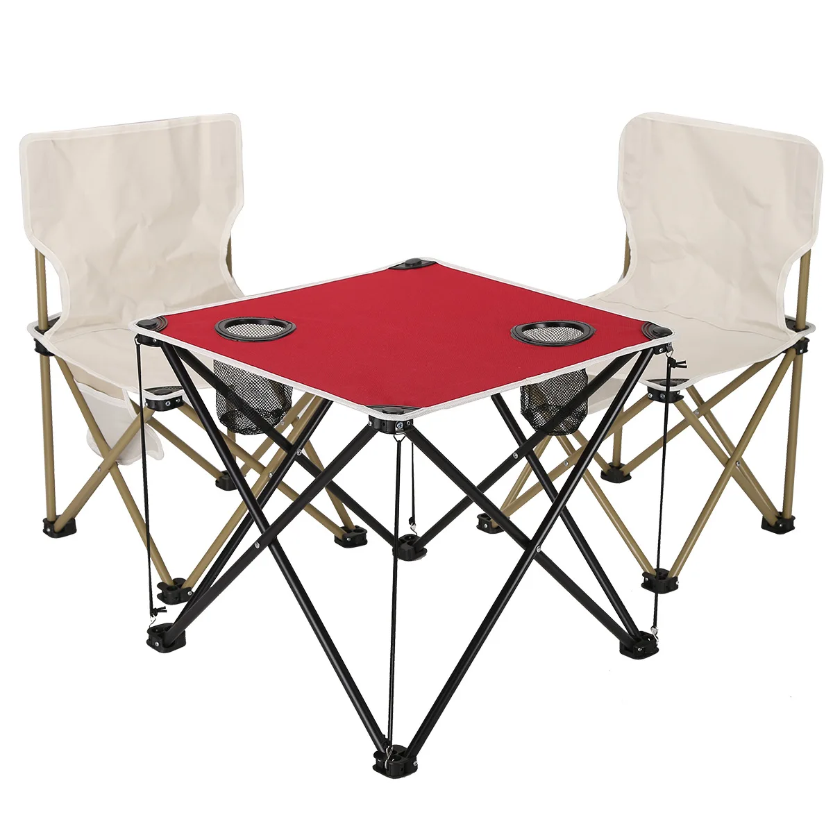 

Outdoor Folding Table and Chair Set Oxford Cloth Backrest Portable Storage Light Camping Sketch Folding Table Set Camping