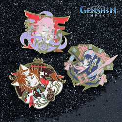 Genshin Impact Yae Miko Yun Jin Pins Brooch Albedo Arataki Itto Gorou Shenhe Figure Enamel Badge Brooches Lapel Pin Jewelry Gift
