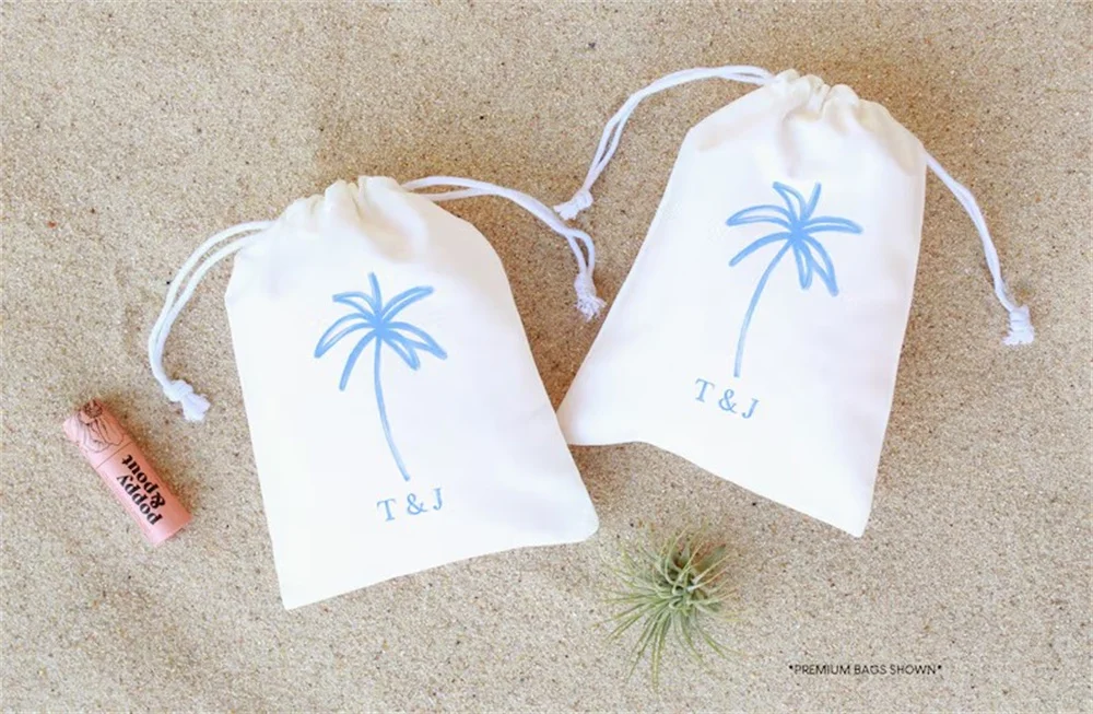 25 PCS Palm Tree Wedding Welcome Bag - Tropical Wedding Bag - Destination Welcome Bag - Personalized Welcome Bag - Beach Wedding