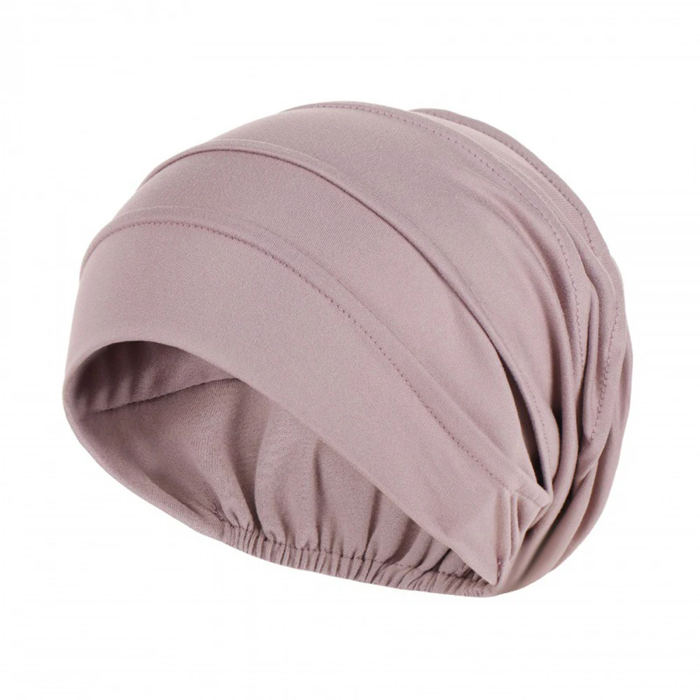 Bonés internos muçulmanos para mulheres, chapéus hijab macios, turbante ajustável, Undercap, bandana de luxo, xale cinza, monocromático, moda