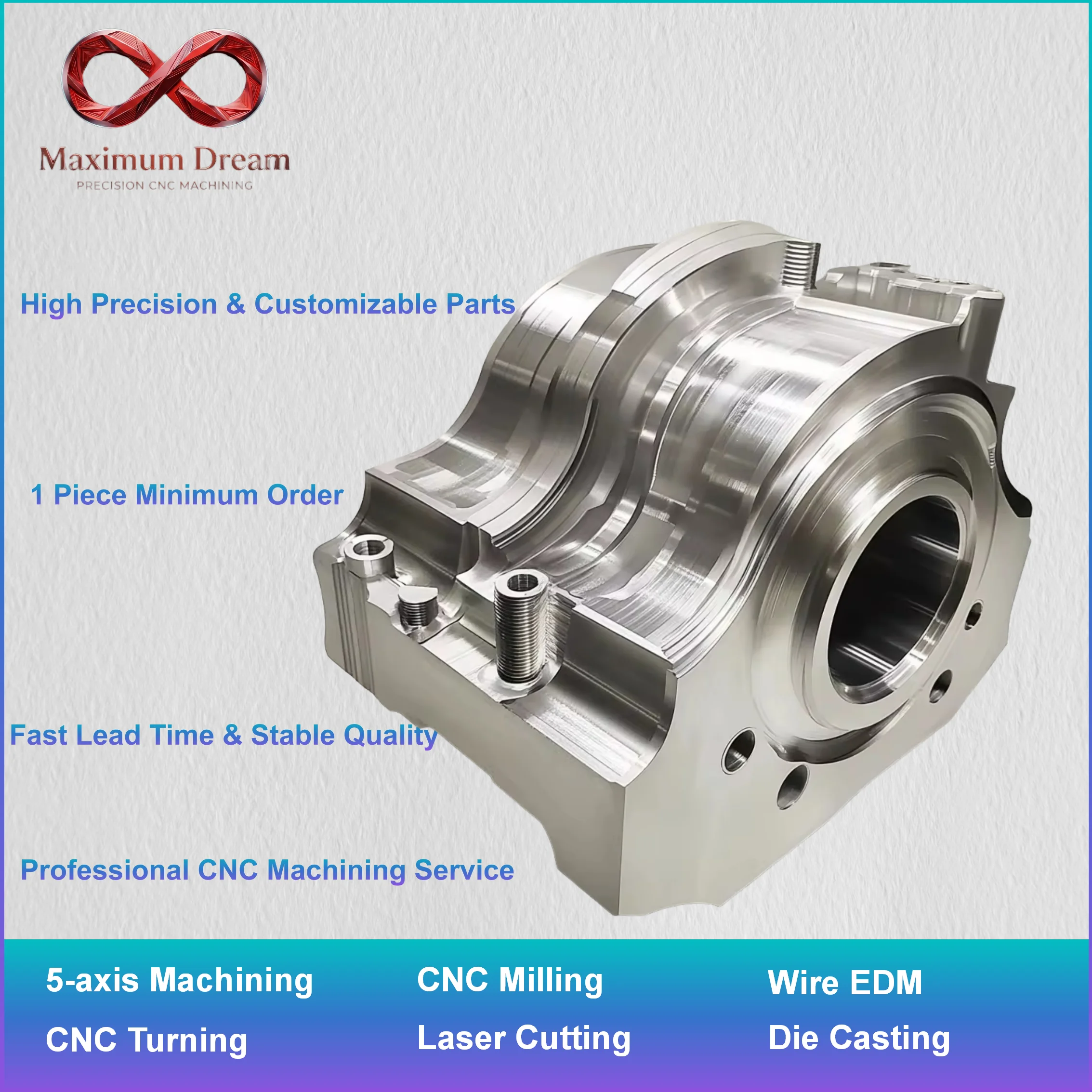 

Custom High Precision CNC Machining Parts, Aluminum Stainless Steel Milling Turning Service, OEM Manufacturing, MOQ 1PC