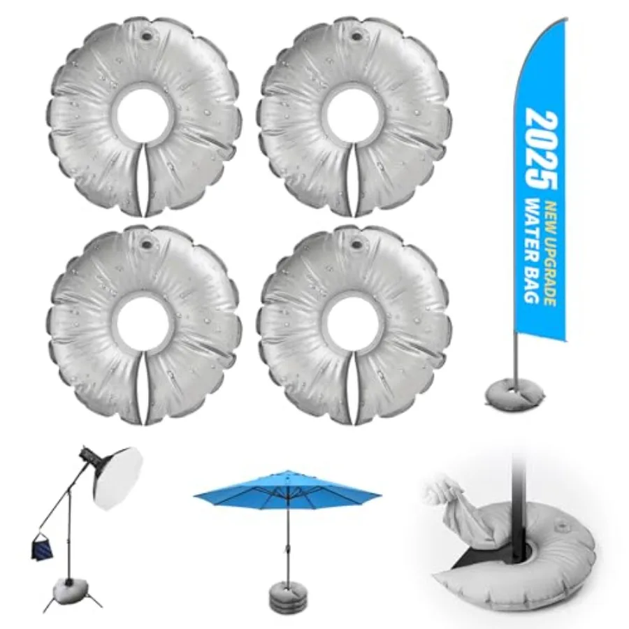 

4 Pack 18" Water Bags for Feather Flag Base Upgraded Thickened PVC Material Openable Water Weight Bag for Feather Flag Stand Be