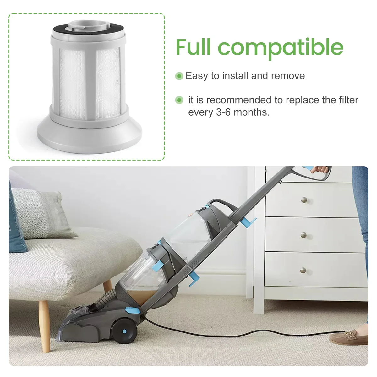 Pengganti Filter 2 buah untuk Bissell 1665 Zing 2156 Powerforce 1665 rakitan 1613056