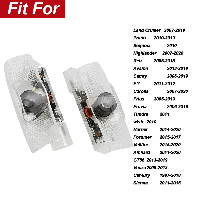 

2Pcs LED Car Door Welcome Logo Light Styling for AVALON 2013-2019 Laser Courtesy Projector Ghost Shadow Lamp Decor Accessories