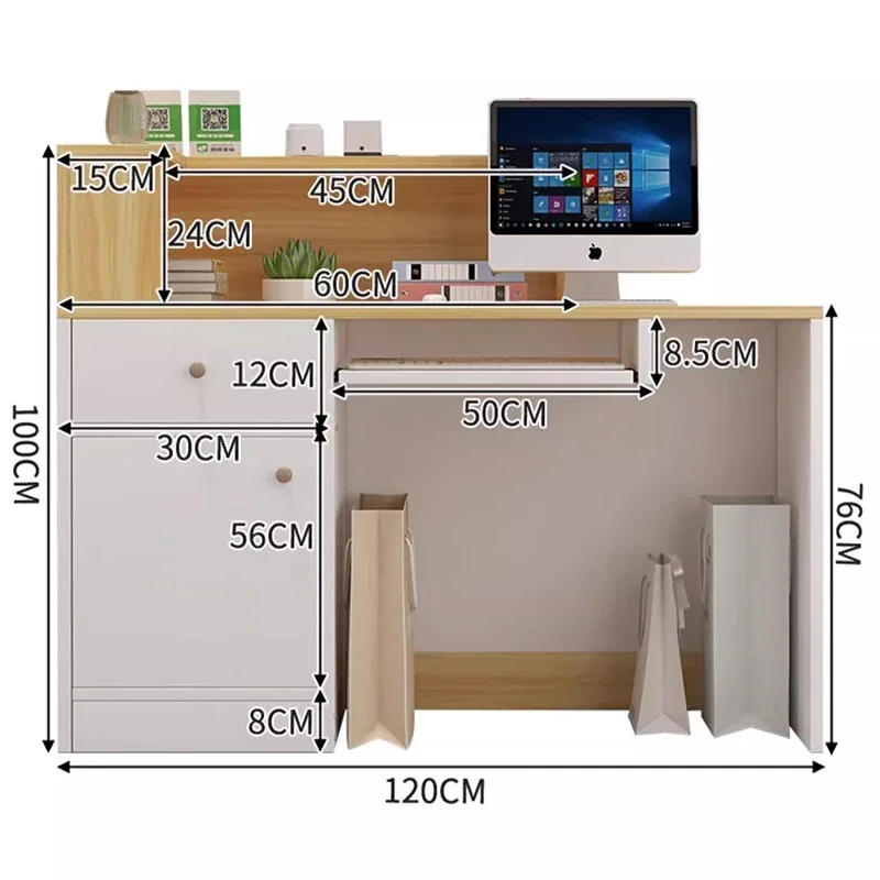 Modern White Reception Desks Display Design Small Front Reception Desks Beauty Salon Mostrador Negocio Commercial Furniture