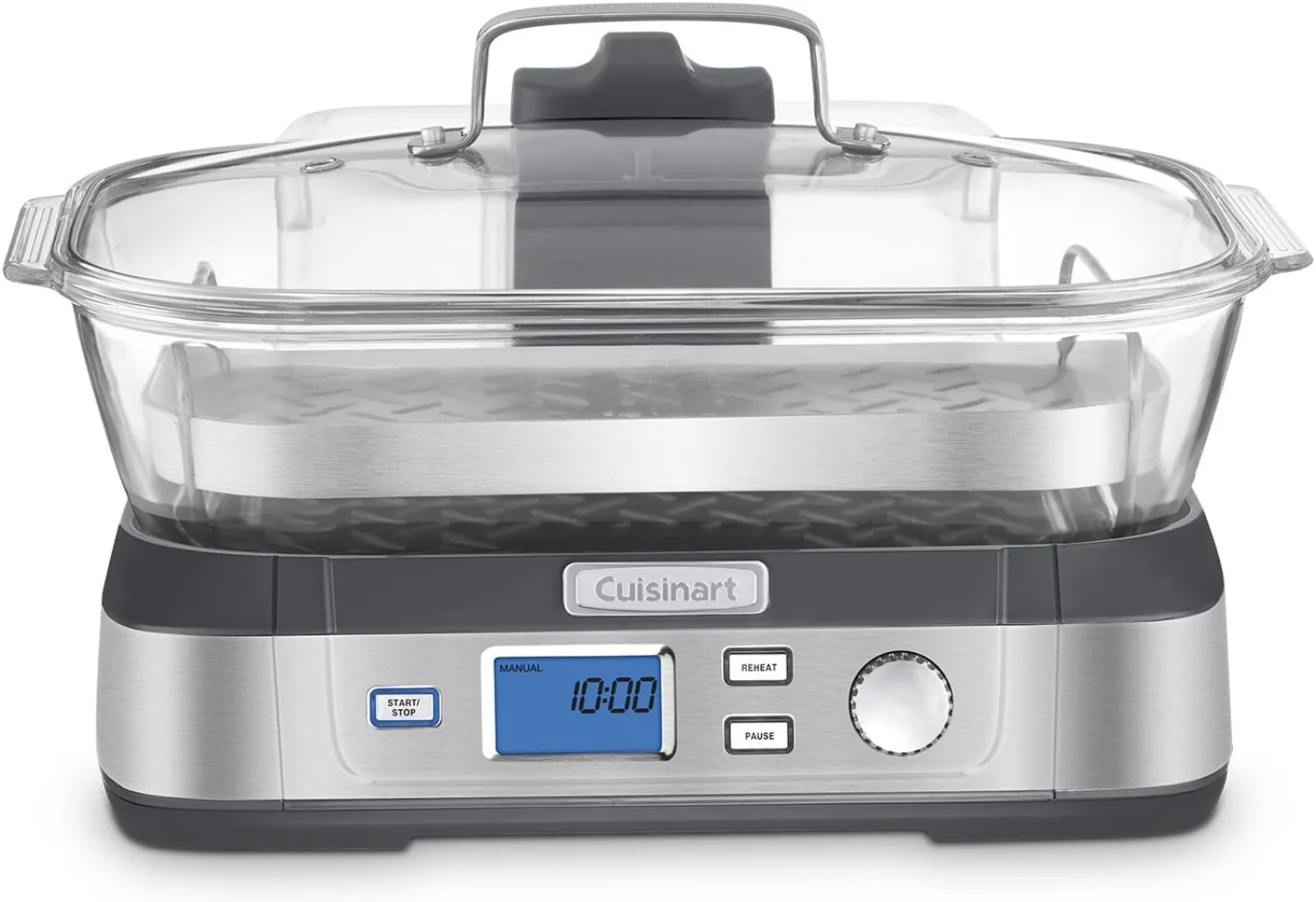 Cuisinart STM-1000 Cook Fresh Vaporiera digitale in vetro, taglia unica, acciaio inossidabile