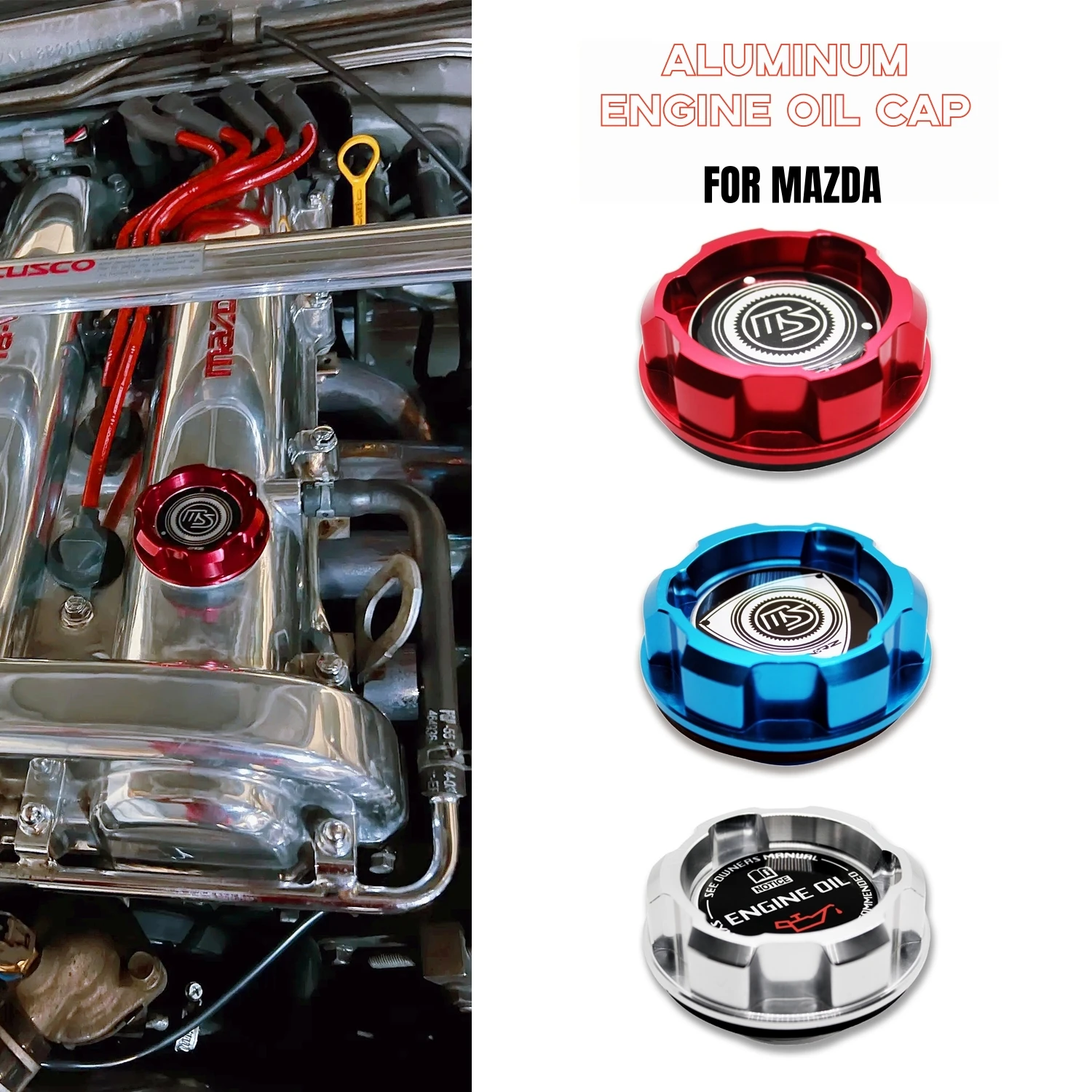 Aluminum ENGINE Oil Cap For MAZDASPEED RACING RX8 RX7 MIATA MAZDA PROTEGE 626 323 MX3 BP 13B OIL FILLER CAP JDM