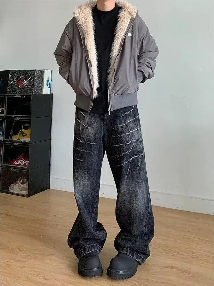 

Мужская теплая зимняя куртка Cleanfit с капюшоном, подкладкой из флиса, меховым воротником и стильным американским дизайном