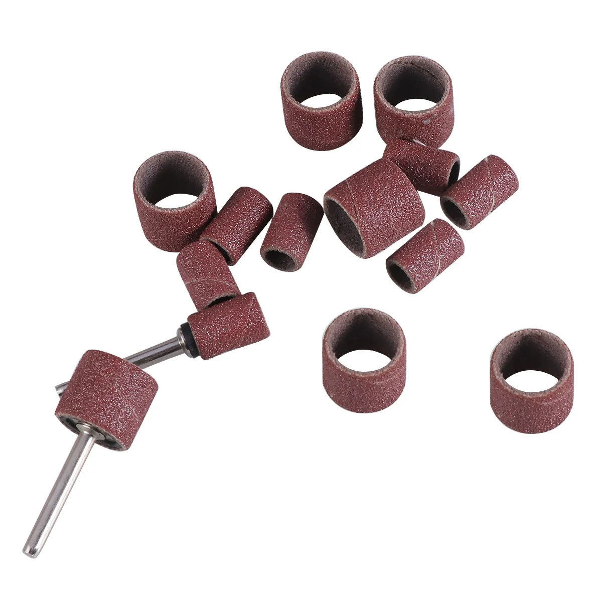 

14pc Sandpaper Ring Accessories for Rotary Tools Kit Sanding Bands Drum Grinder polihsing bands rubber mandrel nail drill