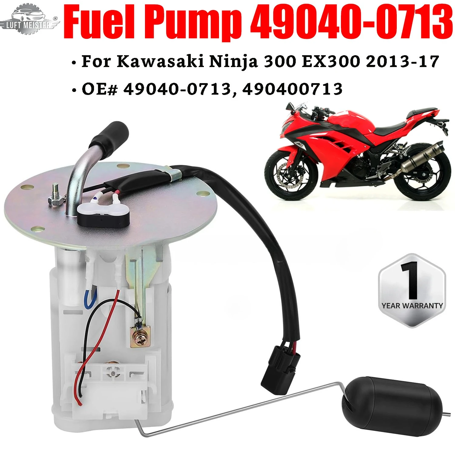 49040-0713 HIGH QUALITY Motorcycle Fuel Pump Assembly For Kawasaki Ninja 300 EX300 2013-2017 UC-T35BKU51 490400713 UCT35BKU51
