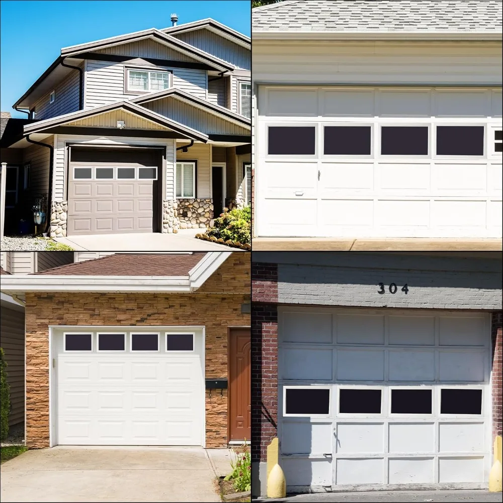4 Pcs Garage Door Windows, Replacement Vinyl Windows Inserts Kit with UV Resistant Resin Glass for Exterior Garage Doors