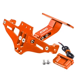 For 690 SM/SMCR/SMC 690 Enduro R ABS 2007-2024 2023 2022 License Plate Holder Number Plate Frame LED Light Bracket turn signal