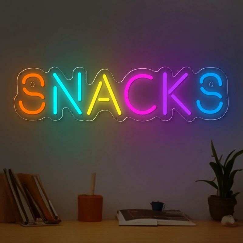 Snack Signboards LED Neon Light Sign Acrylic Letters Neon Sign USB For MiniMarket Candy Store Shop Pub Wall Art Decor LED Signs