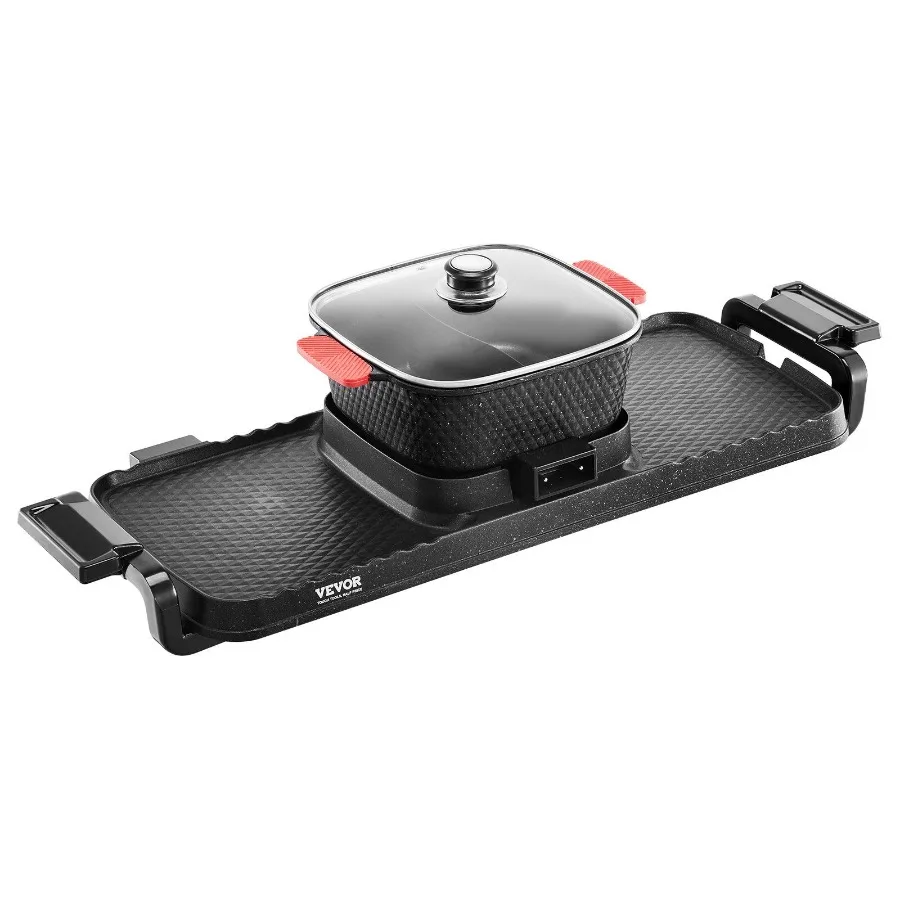 

Hot Pot with Grill 2300W 2in1 Electric Smokeless BBQ Pan with Removable Pot