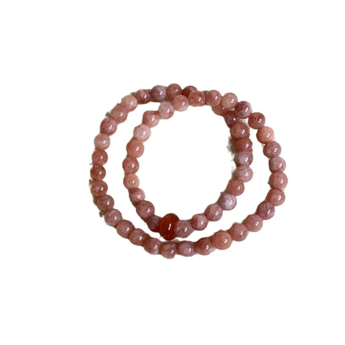 

Natural Sunstone Double Loop Agate Layered Beaded Bracelet Retro Chinese Style Women's Bracelet Gifts