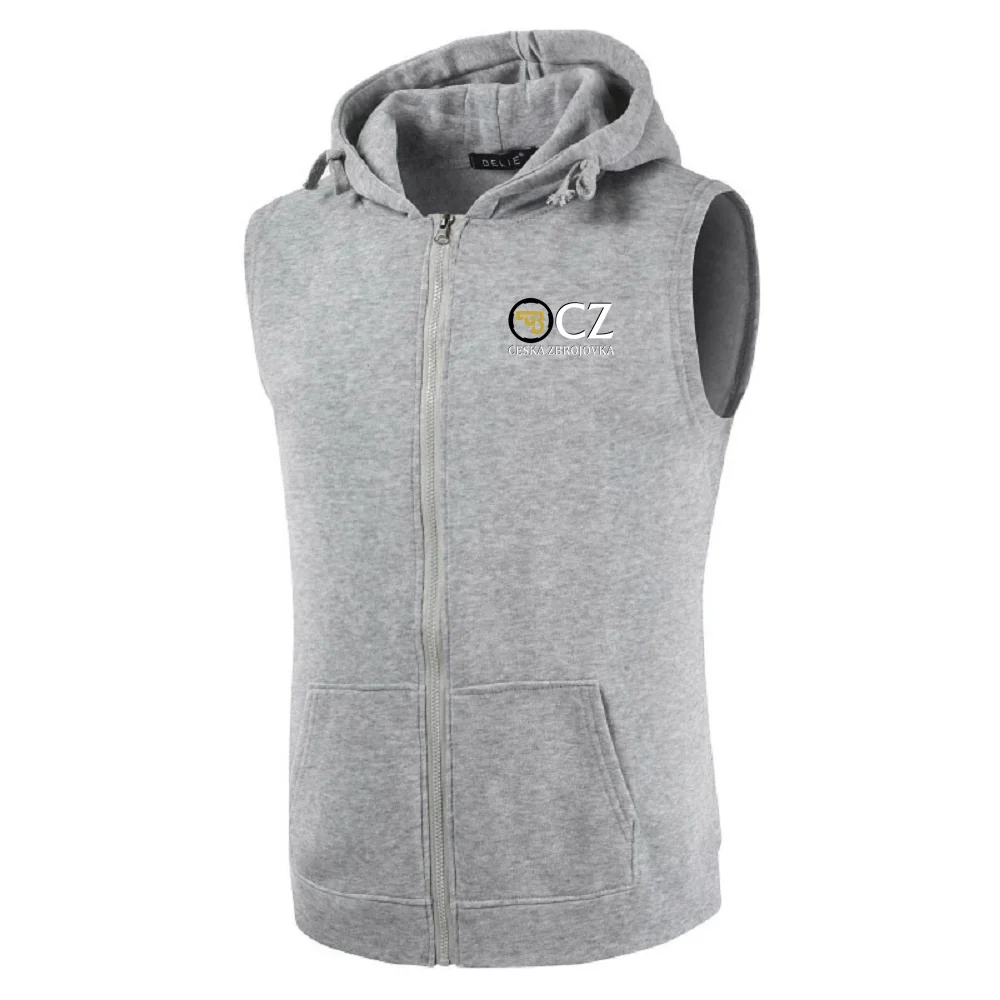 الرجال تشيكوسلوفاكيا Ceska Zbrojovka الأسلحة النارية مقنعين أكمام البريدي البلوز هوديس الصلبة سترة قطن سترة الصدريات جيوب أعلى S-XXXL #2