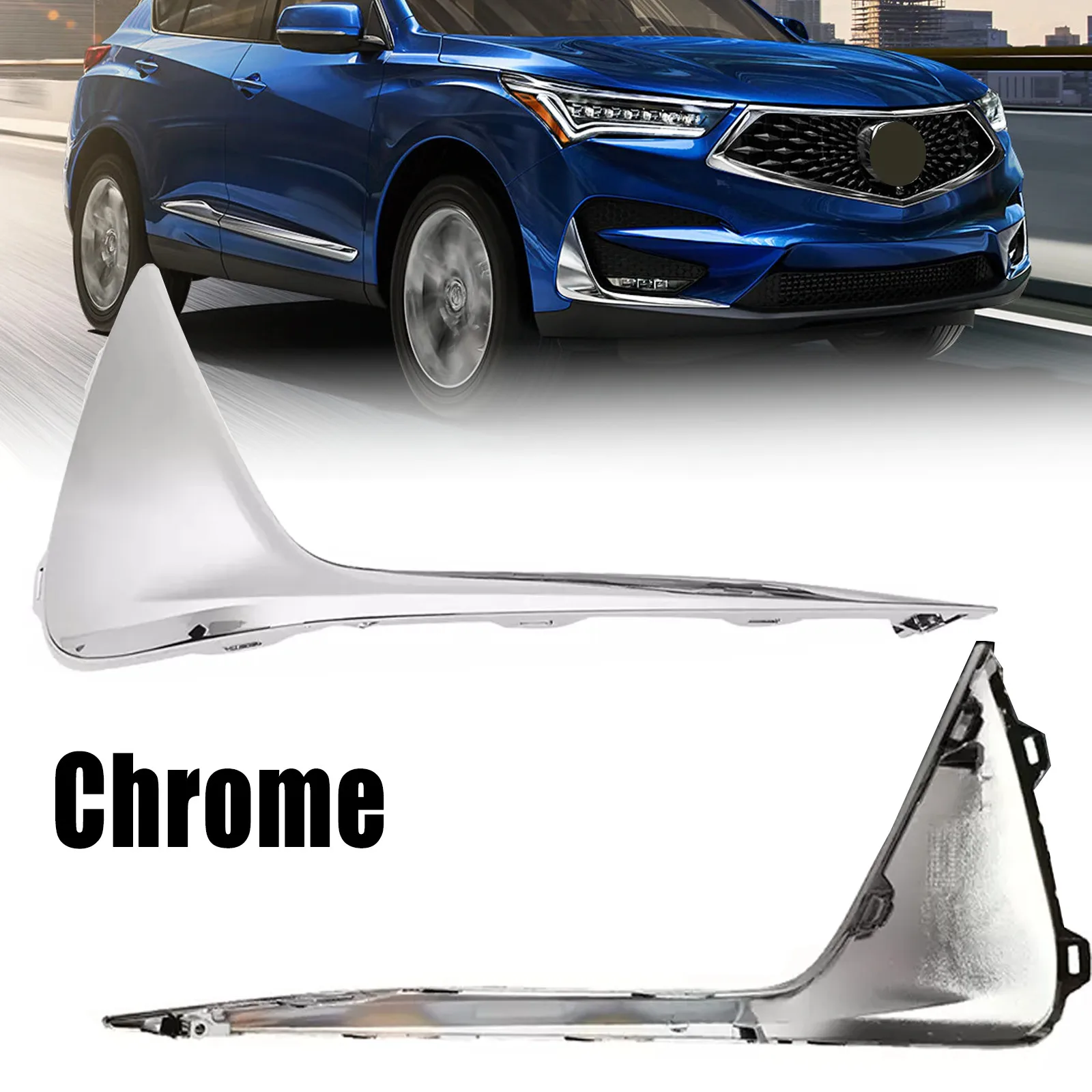 

Chrome Front Bumper Fog Light Strip Trim Passenger Side For 2019-2021 Acura RDX