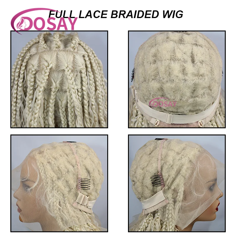 32 "perucas sintéticas boho trançadas peruca cheia do laço sem nós caixa tranças peruca para preto feminino com cabelo do bebê bohemia tranças perucas africanas