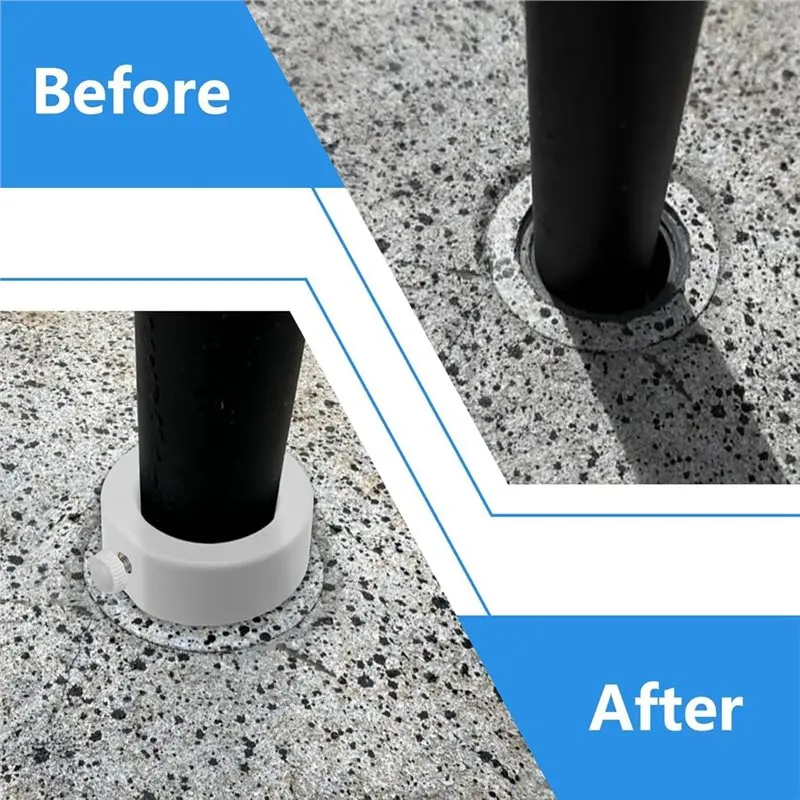 PORK-Pool Umbrella Pole Stabilizer Insert Sleeve Adapter(2 Pcs), Fits 1.5"-1.35" Diameter For Patio Deck Shelf