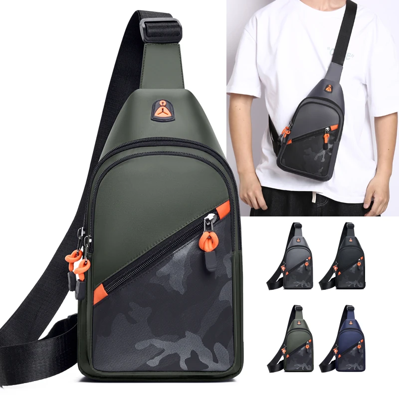 

Мужская сумка через плечо большой вместимости, сумка через плечо для спорта и отдыха на открытом воздухе, легкая мужская нагрудная сумка для пригородных поездок и путешествий