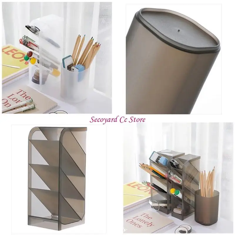 N3UC سطح المكتب 4-شبكة واضحة ماتي حامل القلم فرش ماكياج حامل منظم للمنزل