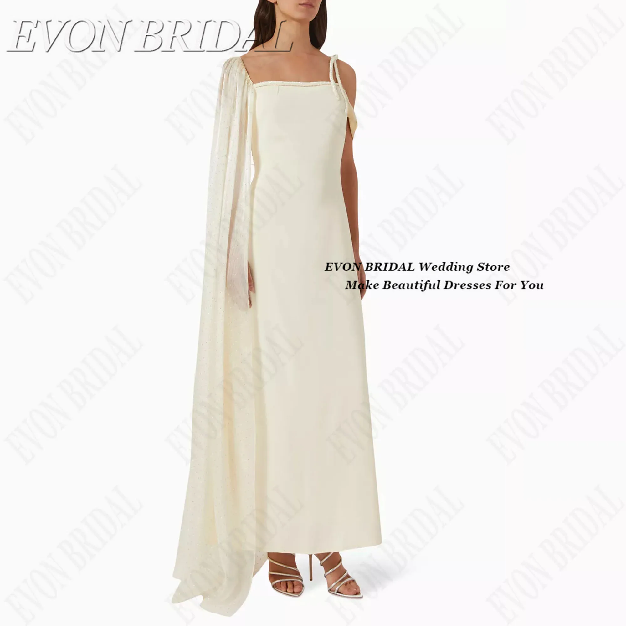 

2025 Simple فساتين سهرة Spaghetti Straps Formal Occasion Gala Party Dress Classic Sleeveless Evening Gown EVON BRIDAL Customized