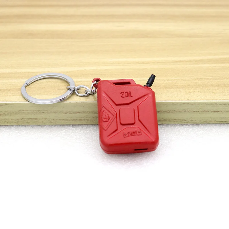 Fashion Red 20L Gasoline Barrel Keychain Metal Simple Keyring Personality Car Key Chain Gifts New in 2023 1Pcs