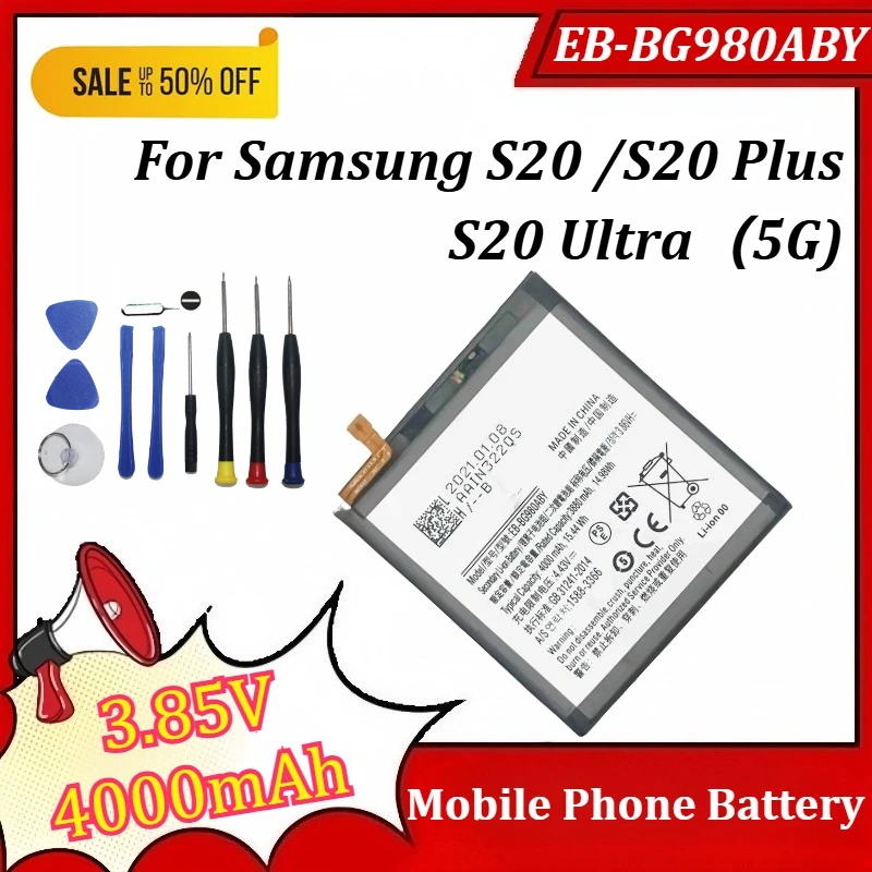 

New High Quality 3.85V 4000mAh EB-BG980ABY Battery for Samsung S20 /S20 Plus / S20 Ultra（5G) Mobile Phone Battery