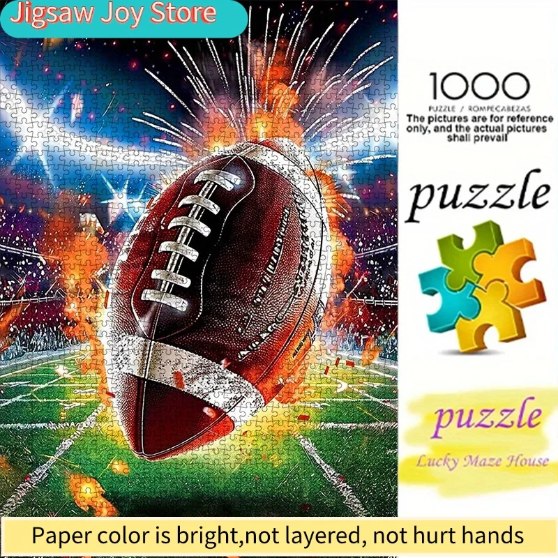 

Набор для самостоятельной сборки бумажной головоломки, тема: американский футбол, высококачественный белый картон. Подходит для семейных пазлов, способствующих общению, например, для детей.