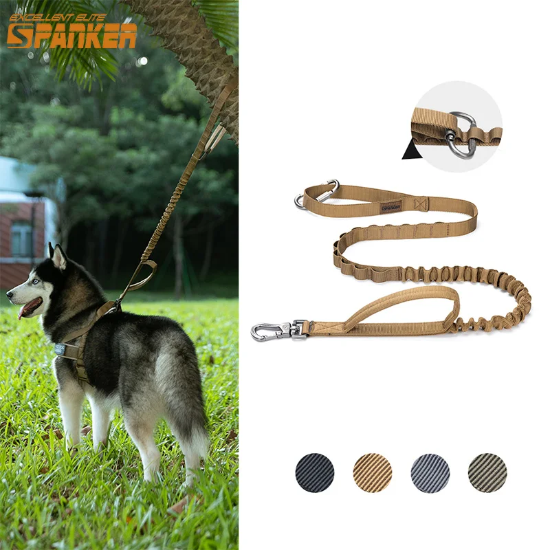 EXCELLENT ELITE SPANKER Tactical Dog Leash Quick Release Pet Leash Elastic Leads Rope Military Dog Training Leashes