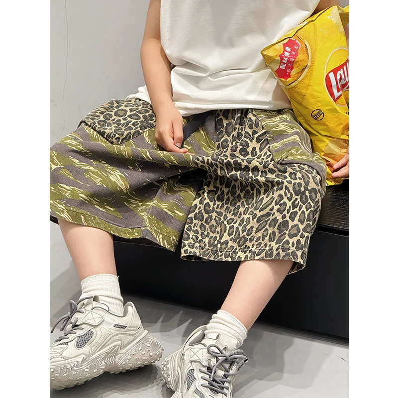 Baoduo children's clothing boys spring and summer tooling five-point pants new medium and children's shorts loose casual pants