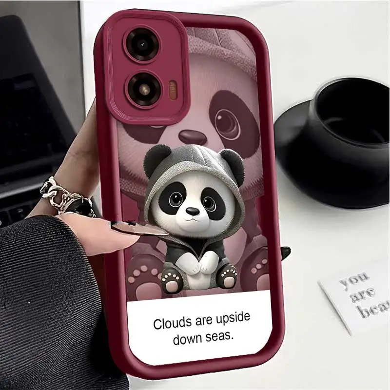 G04S Cute Panda Sky Eye Ladder Phone Case For Motorola Moto G04S Cover