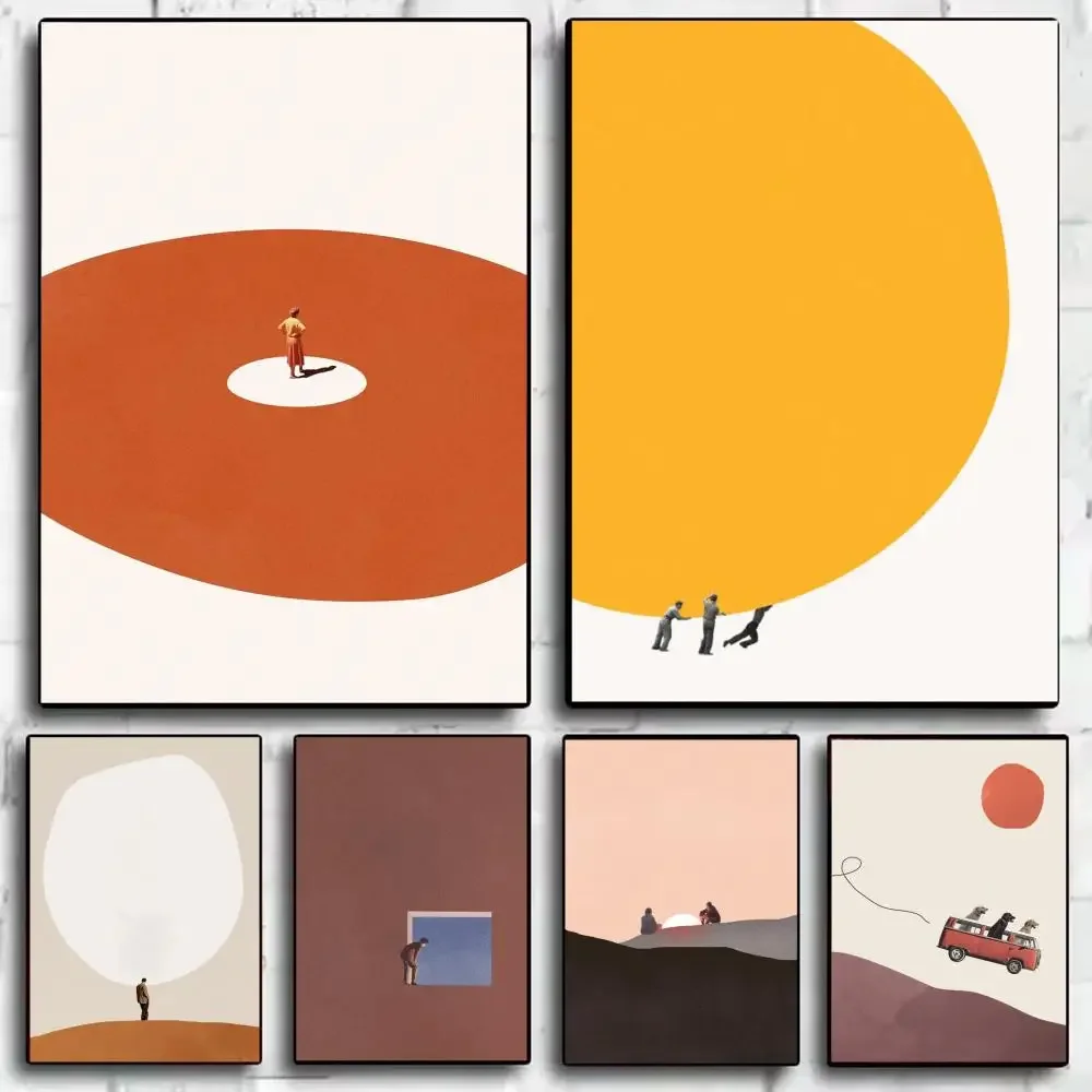 (No frame)Póster artístico estilo Japandi de Maarten Leon, arte de pared estético moderno, póster minimalista, decoración par