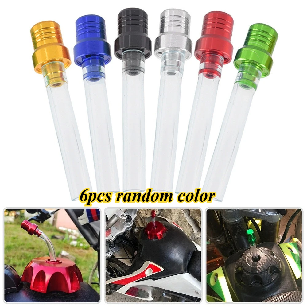 6pcs Random Color Motorcycle Fuel Tank Cap Vent Breather, ATV Dirt Bike Gas Tank Valve, Off-Road Modification Accessory