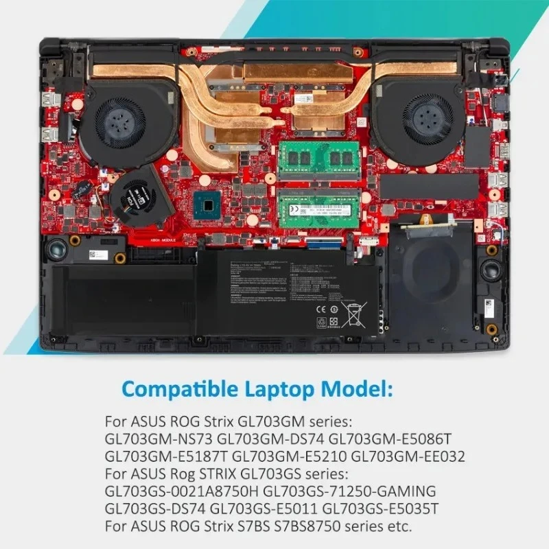 C41N1716 Bateria Do Portátil para ASUS ROG Strix GL703GS GL703GM ROG Strix S7BS S7BS8750 GL703GM-NS73 GL703GM-DS74