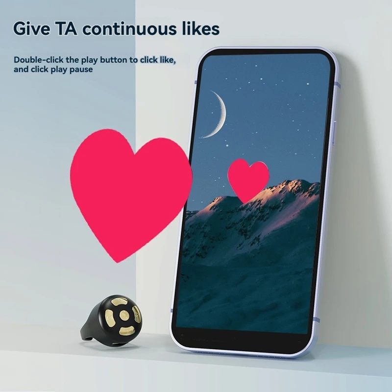 ماوس هوائي بلوتوث لاسلكي للهاتف المحمول صورة شخصية كسول جهاز تحكم عن بعد فوري حلقة تحكم فيديو الموسيقى لأجهزة الكمبيوتر المحمول والهاتف B