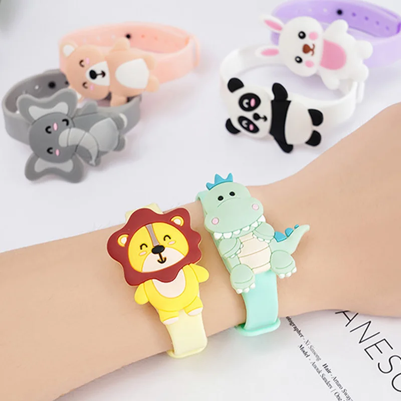 Pulsera antimosquitos de animales de dibujos animados para exteriores, aceite esencial Natural para interiores, pulseras de insectos y mosquitos, repelente para bebés y niños pequeños