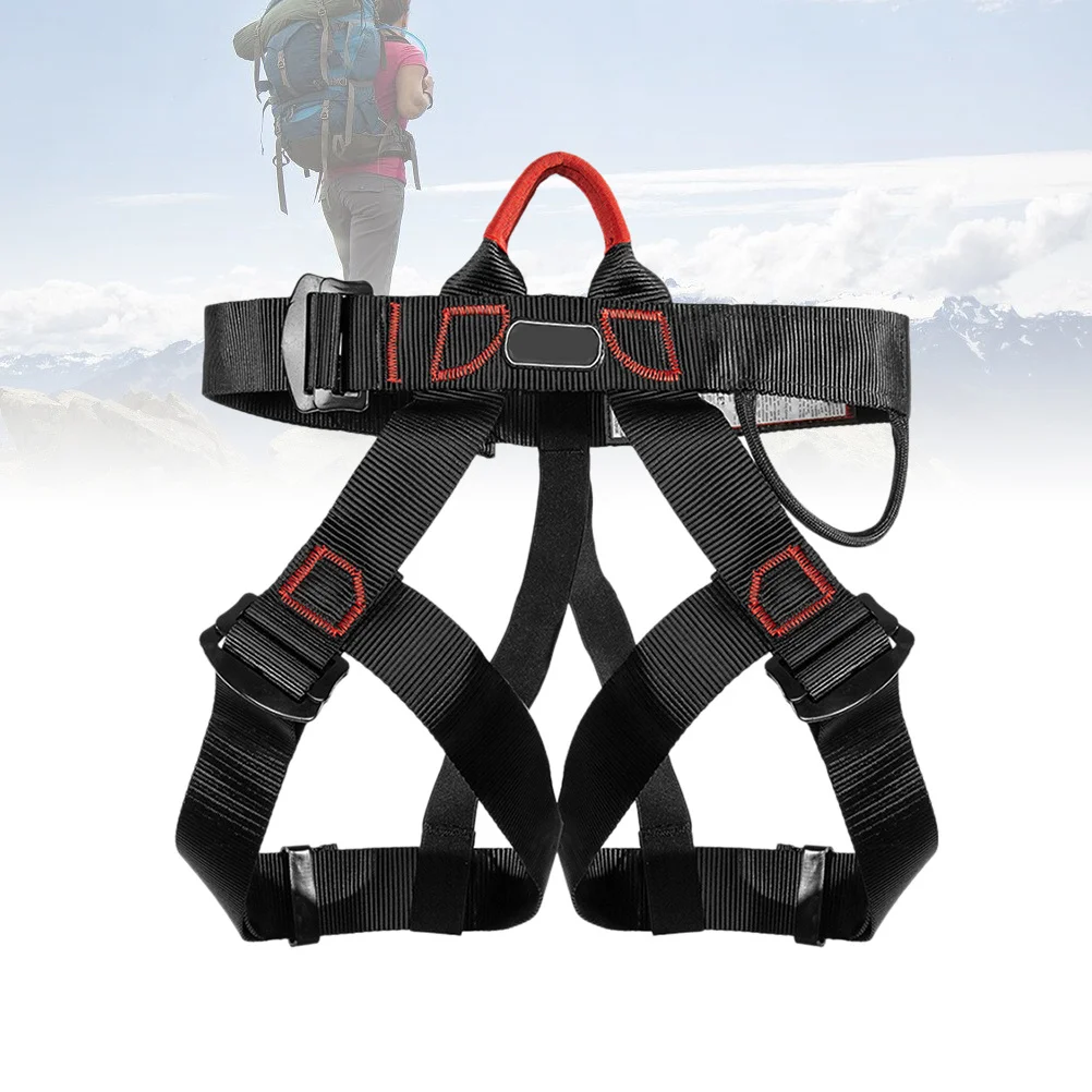 

Half Body Climbing Harness Black High Strength Polyester for Outdoor Climbing Mountaineering Fire Rescue Anti Falling Safety