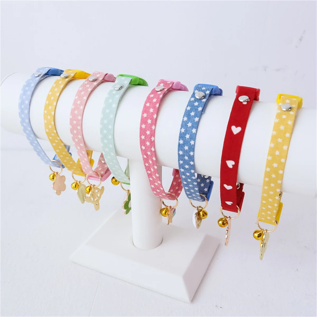 1PC Beauty Pet Cat Collar With Bell Pendant Adjustable Safety Dog Cat Necklace Personalized Kitten Collar Small Dog Accessory