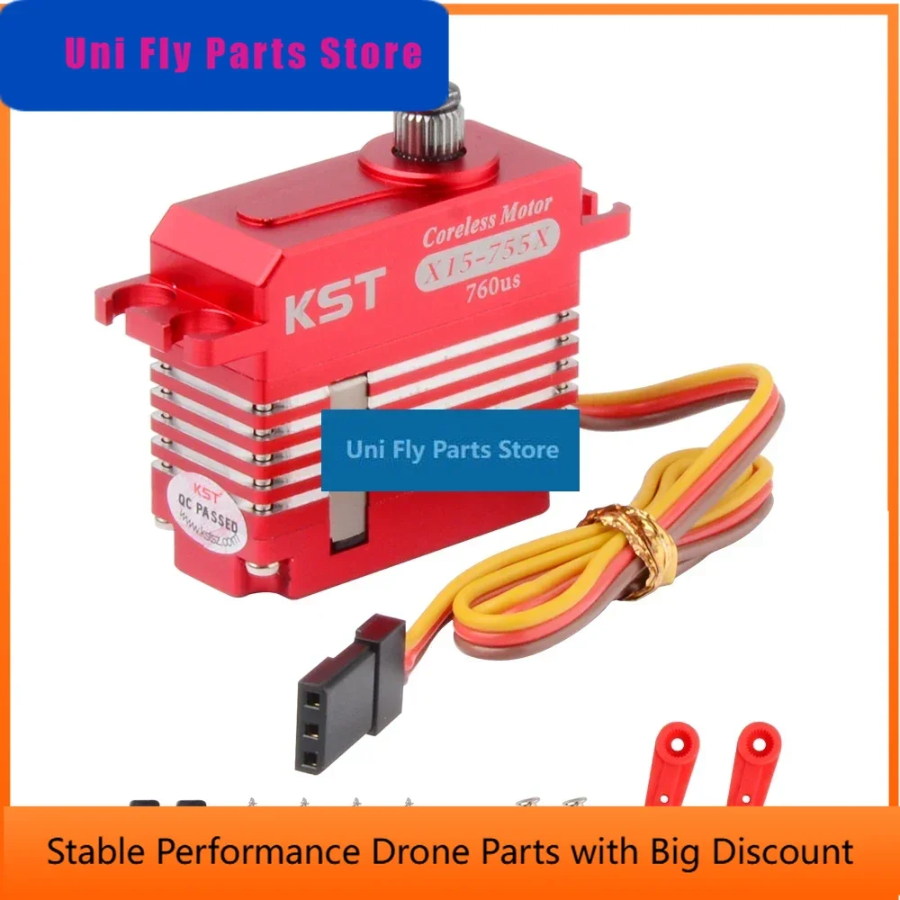 UniFlyBrand New 1pcs KST X15-755X HV High Speed Coreless Metal Gear Mini Servo 10.2Kgf.cm 0.04sec For RC Helicopter.