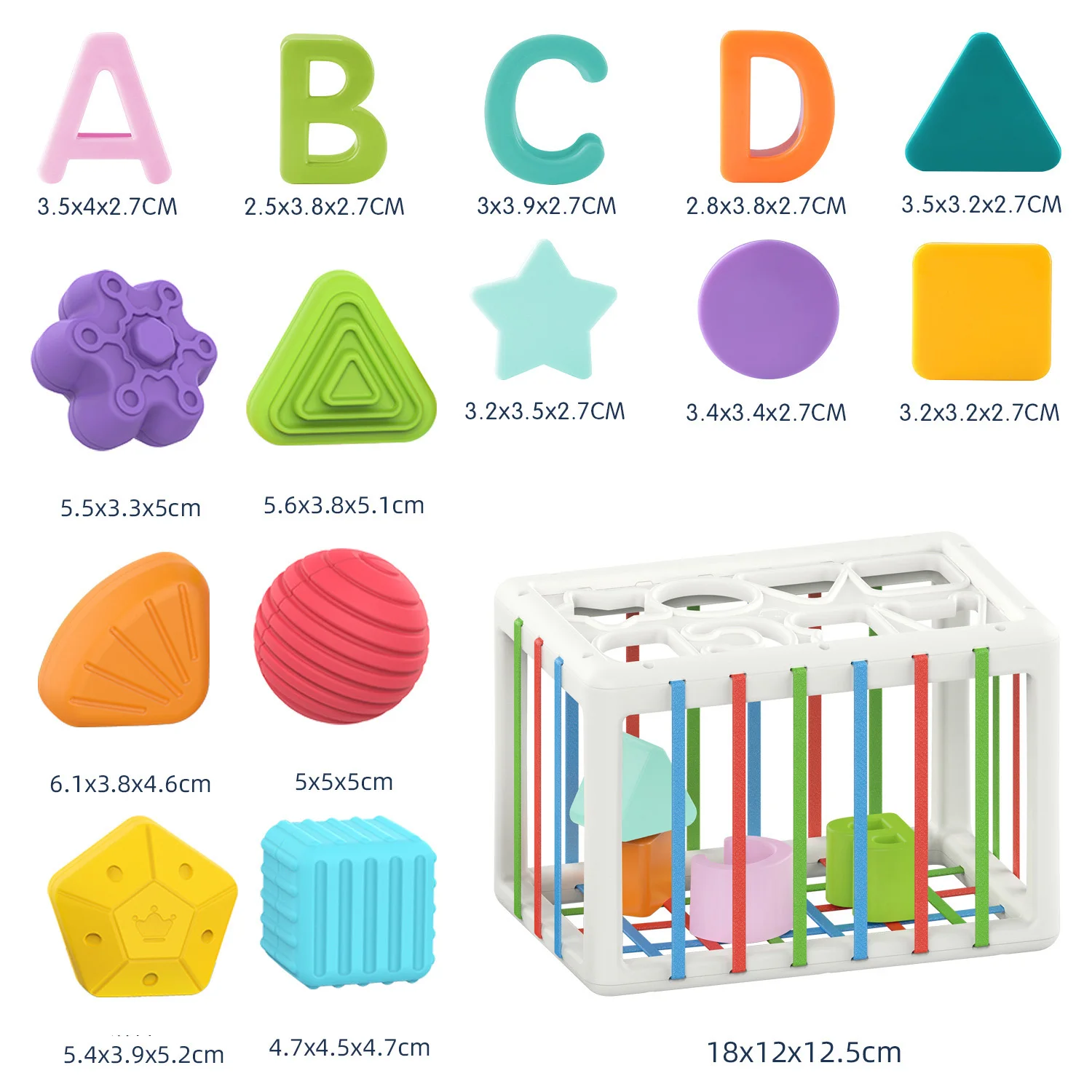 Jeu d'activités, cube trieur de couleurs, jouets sensoriels pour enfants de 2 à 4 ans, tri et empilage, hérisson Montessori