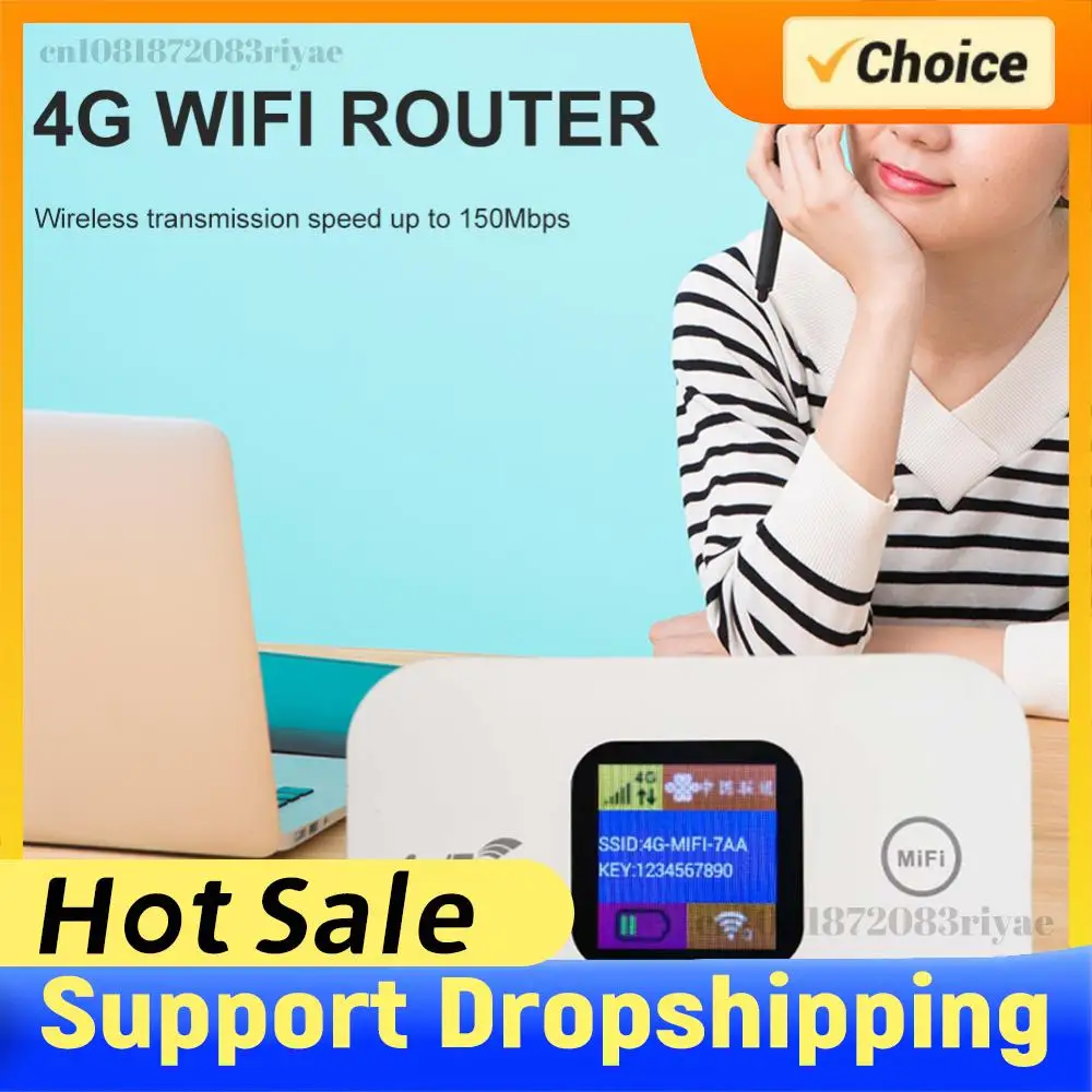 

4G LTE Portable Router 150Mbps Mini 4G Router Sim Card Slot Portable Network Hotspot Device 2100mAh Colorful LED Display
