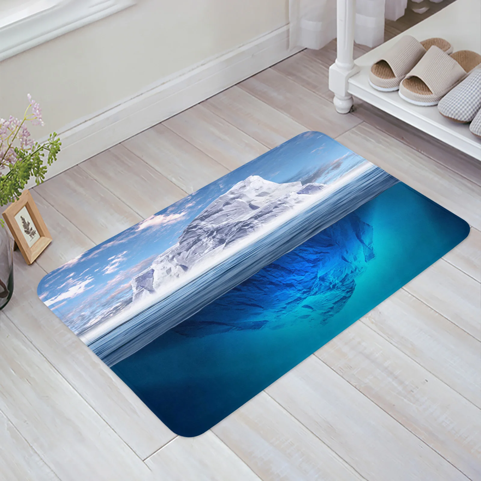 Iceberg Ocean Blue Entrance Doormat Non-slip Kitchen Mat Carpet Living Room Welcome Home Hallway Rugs Bathroom Bath Door Mats