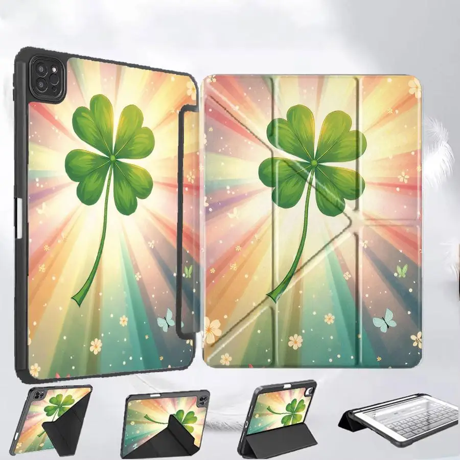 

Чехол-подставка Lucky Clover для iPad Air 4, 5, M3, M2, M4, 11 дюймов, Pro 11-го, 10-го, 9-го, 8-го, 7-го поколений, 12.9 дюймов, Mini 6, 7, Pro 2025