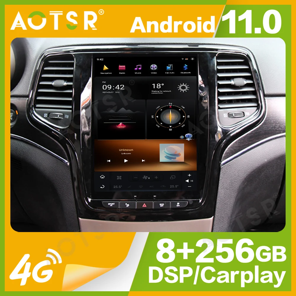 

10.4'' Qualcomm 8 core For Jeep Grand Cherokee 2014-2018 Car Radio Multimedia Player Android 11 Auto GPS Navi Wireless Carplay