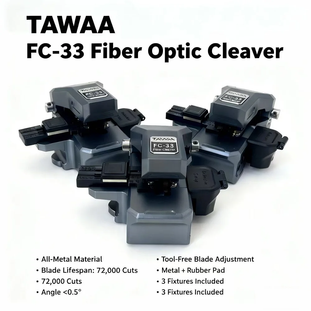 High Precision TAWAA FC-33 Optical Fiber Cleaver Cliveuse Fibre Optique FTTH One-step Fiber Optic Cutter