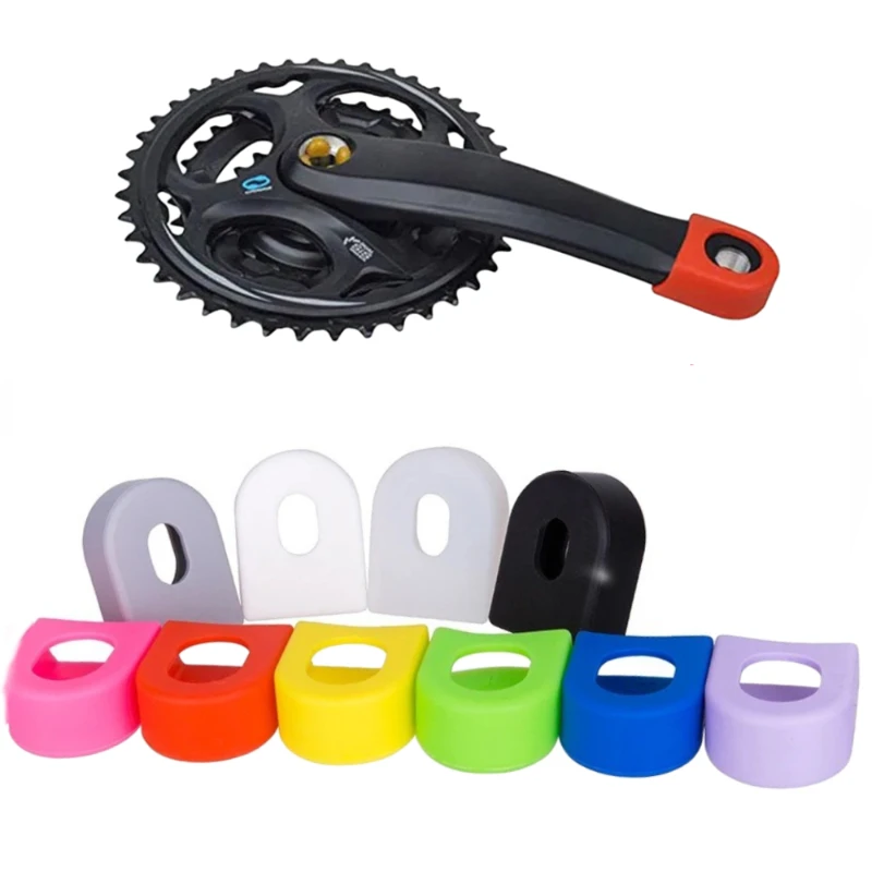 2pcs Crankset Cover Protector Multiple Color MTB Bike Sprocket Crank Silicone Protector for Shimano Crank Case Bicycle Accessory